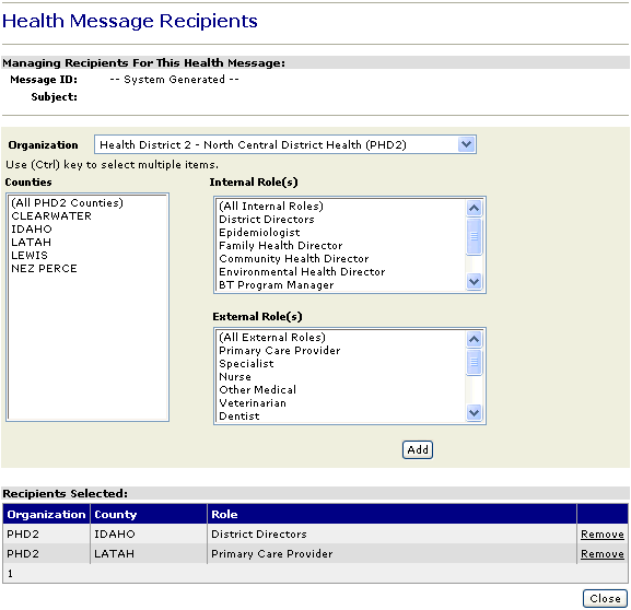 Click the Manage Recipients